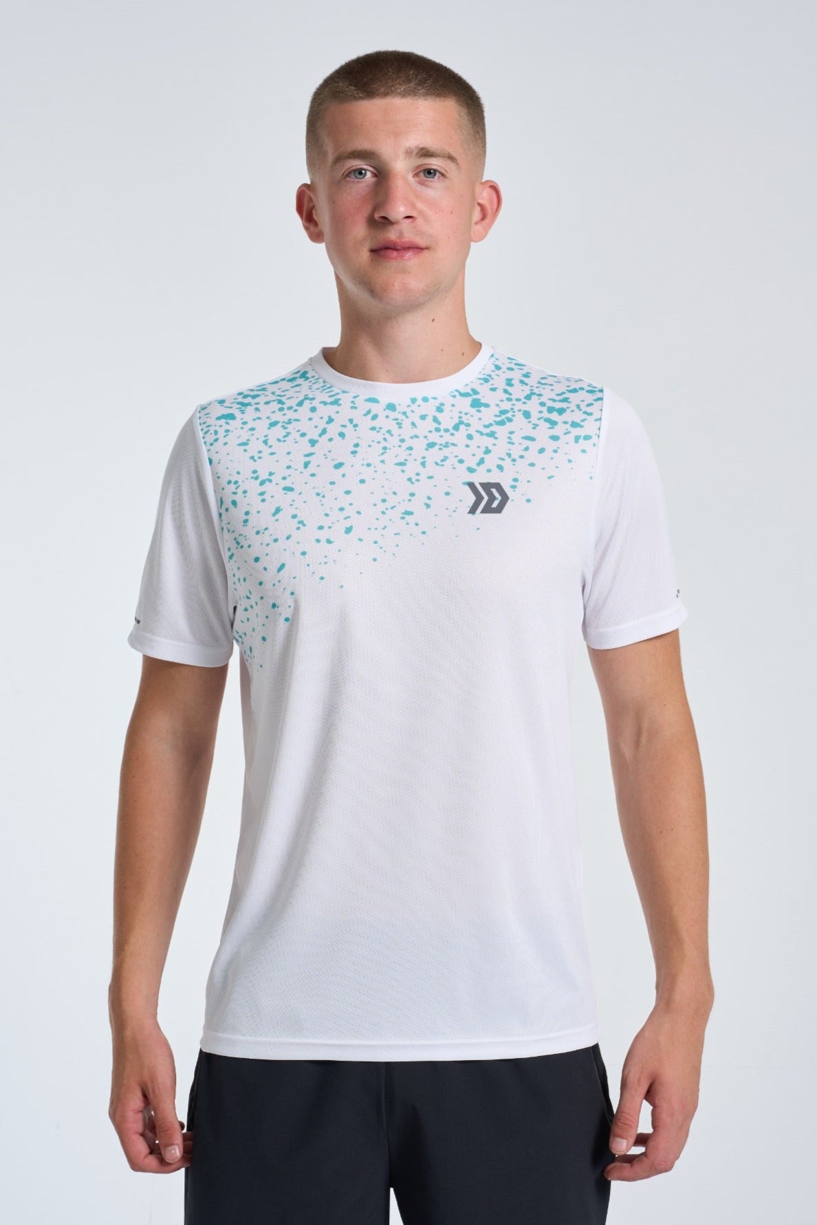 Splatter T-shirt - White/Aqua
