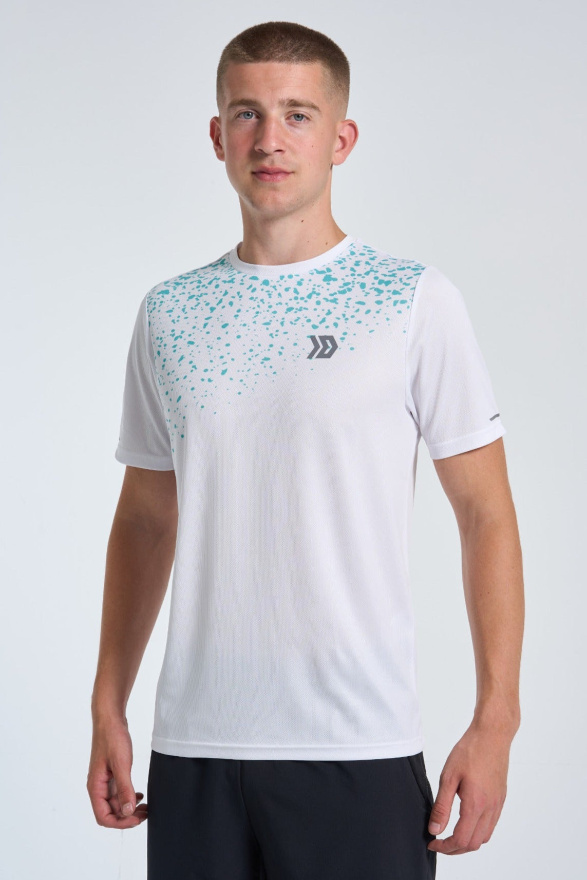 Splatter T-shirt - White/Aqua