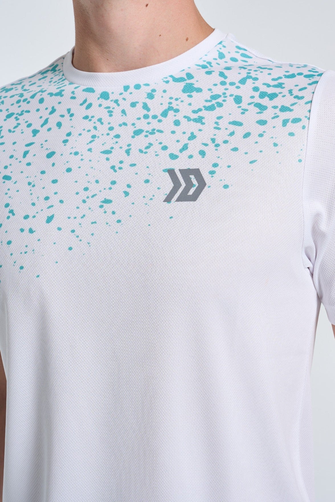 Splatter T-shirt - White/Aqua