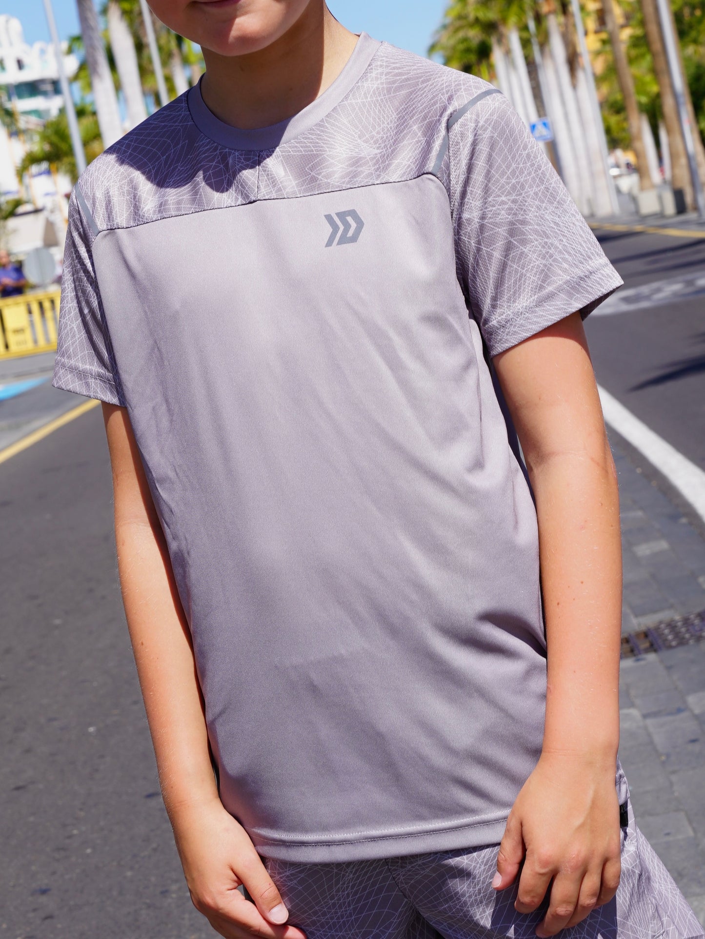 Junior Hyperweb Tee & Shorts Set - Grey
