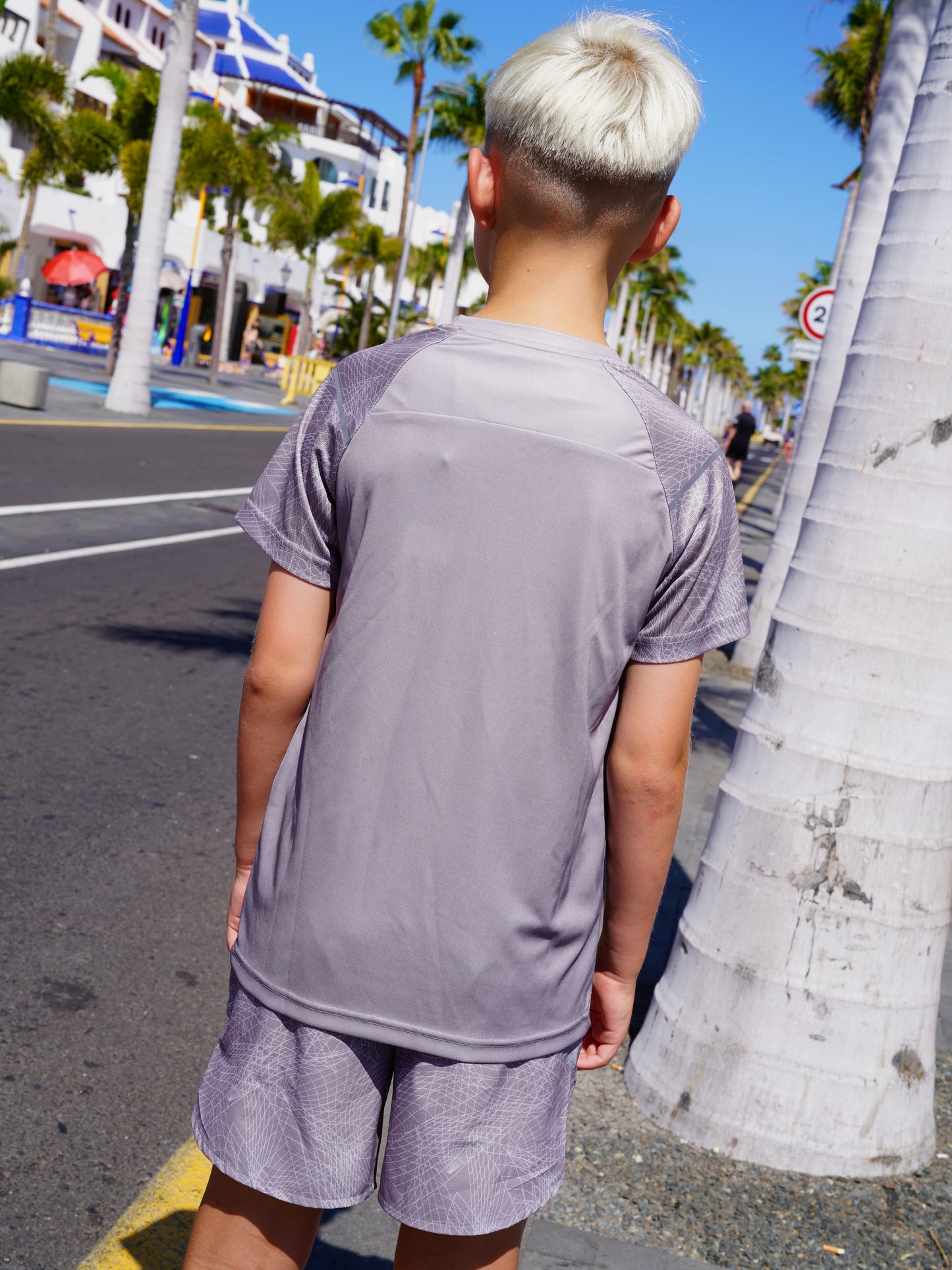Junior Hyperweb Tee & Shorts Set - Grey