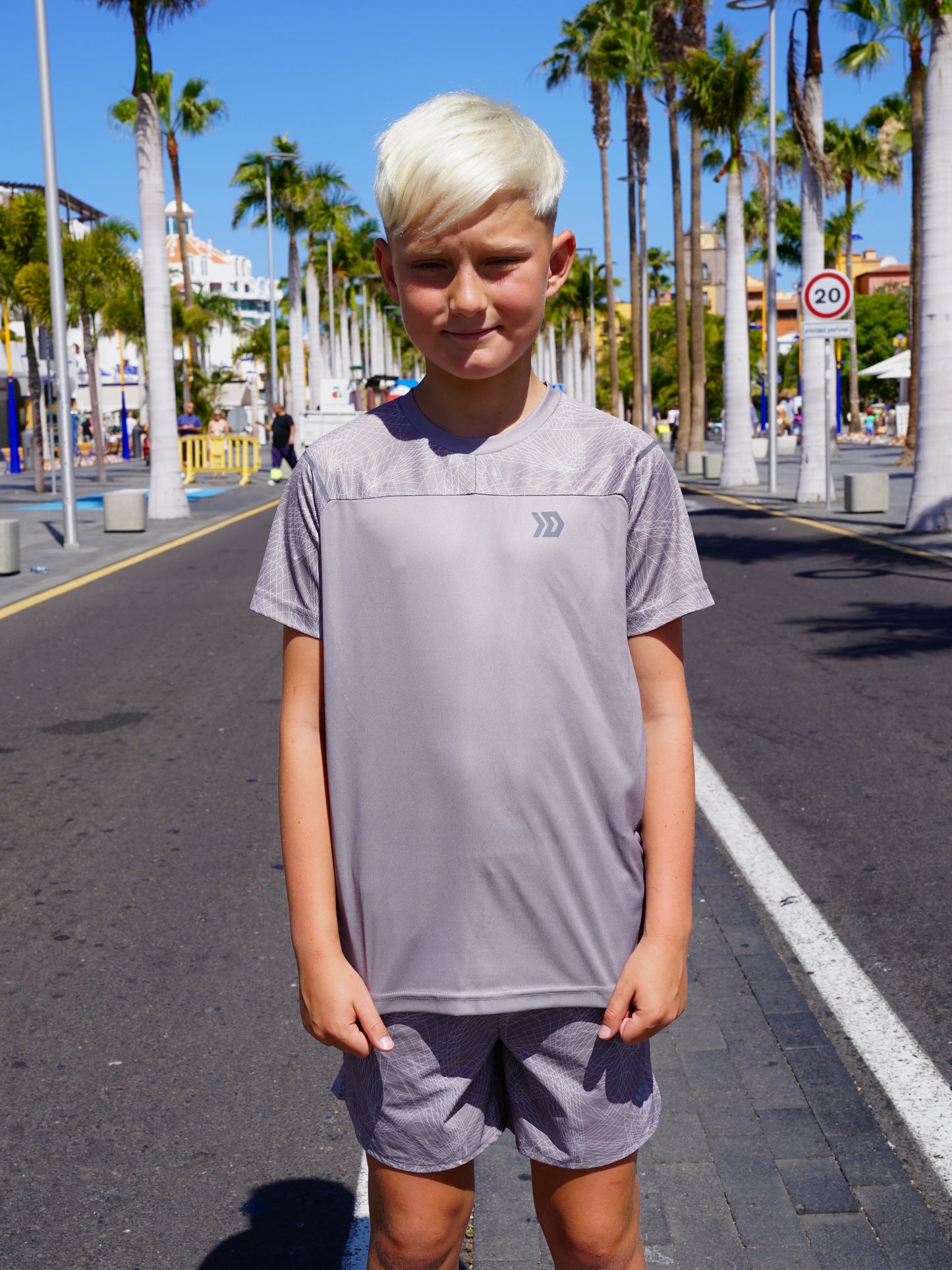 Junior Hyperweb Tee & Shorts Set - Grey