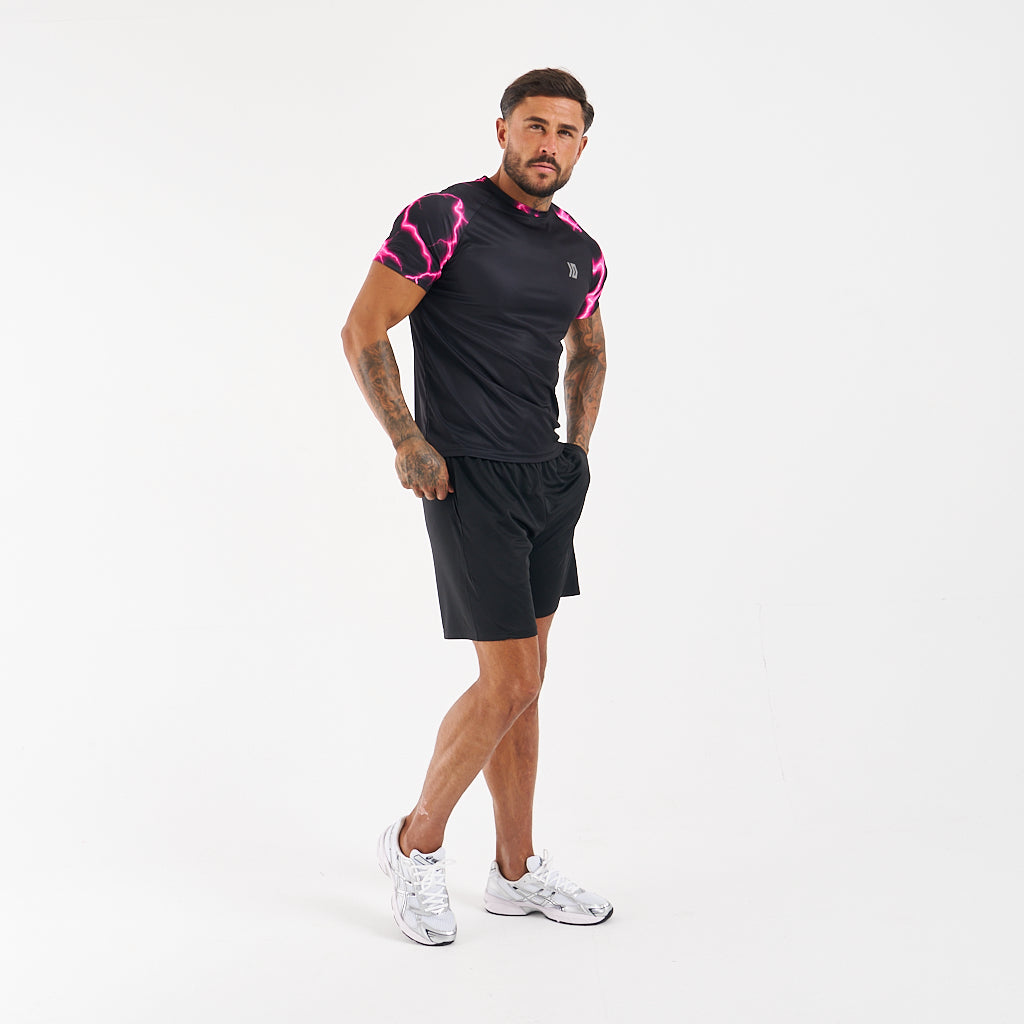 Lightning T-shirt - Black / Pink
