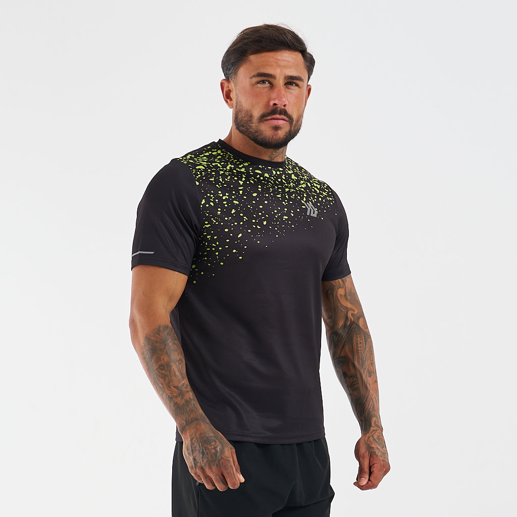 Splatter T-shirt - Black/Neon