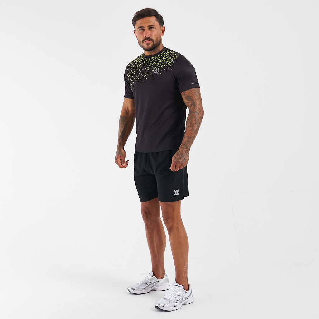 Splatter T-shirt - Black/Neon