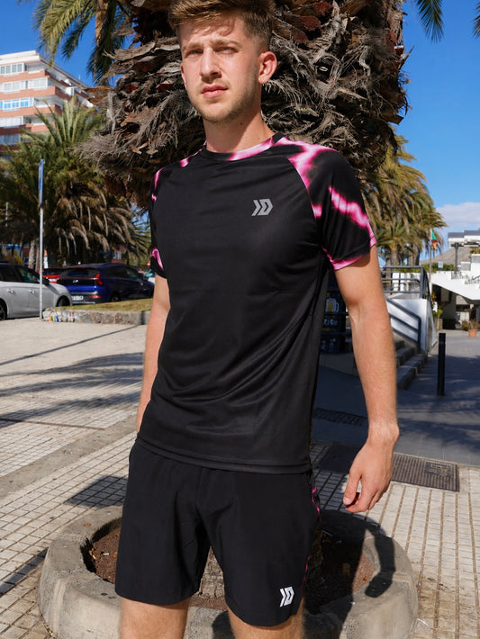 Lightning T-shirt - Black / Pink