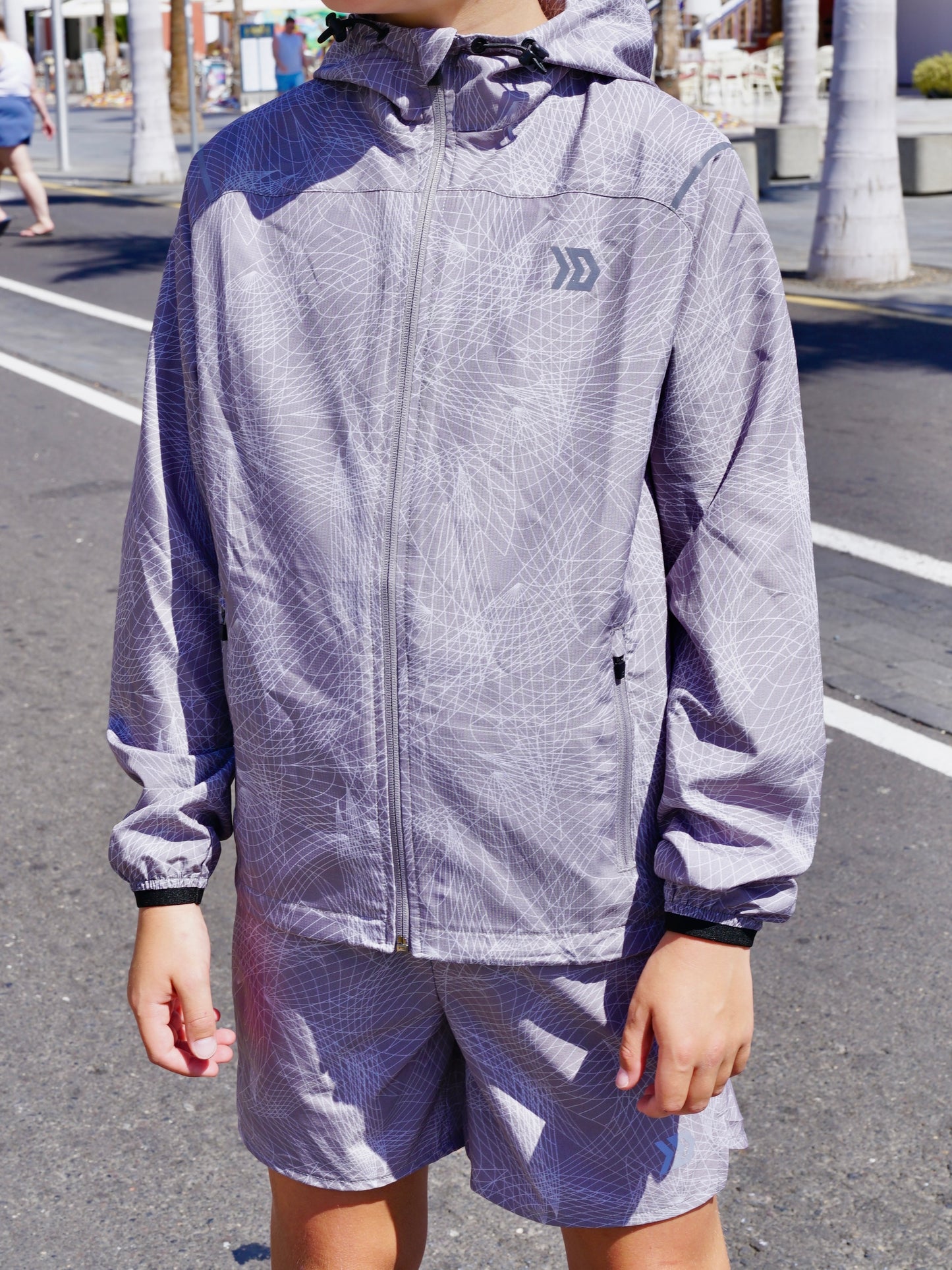 Junior Hyperweb Jacket & Shorts Set - Grey