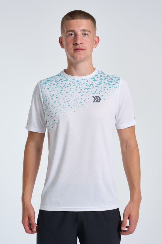 Splatter T-shirt - White/Aqua