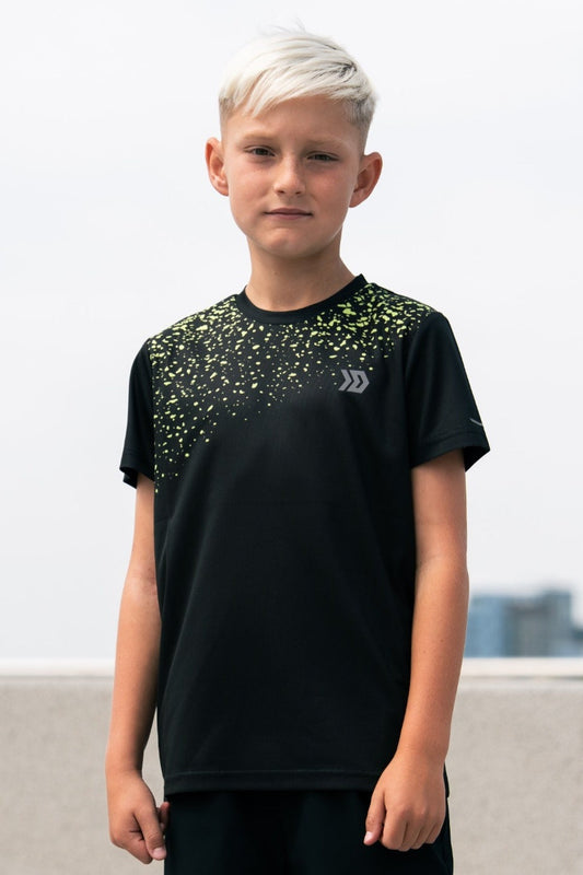 Juniors Splatter T-shirt - Black/Neon