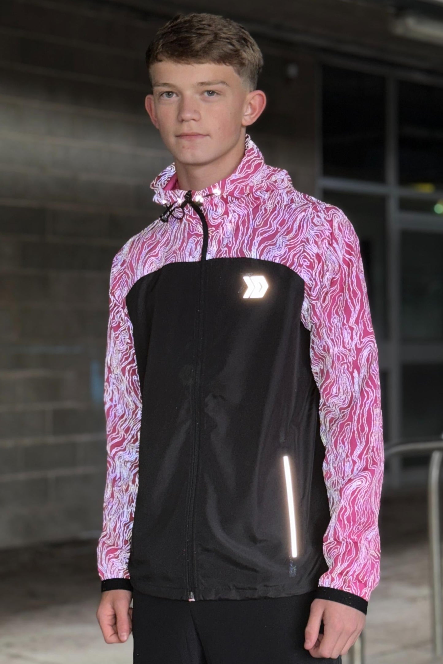 Juniors Vorley Jacket - Black/Pink