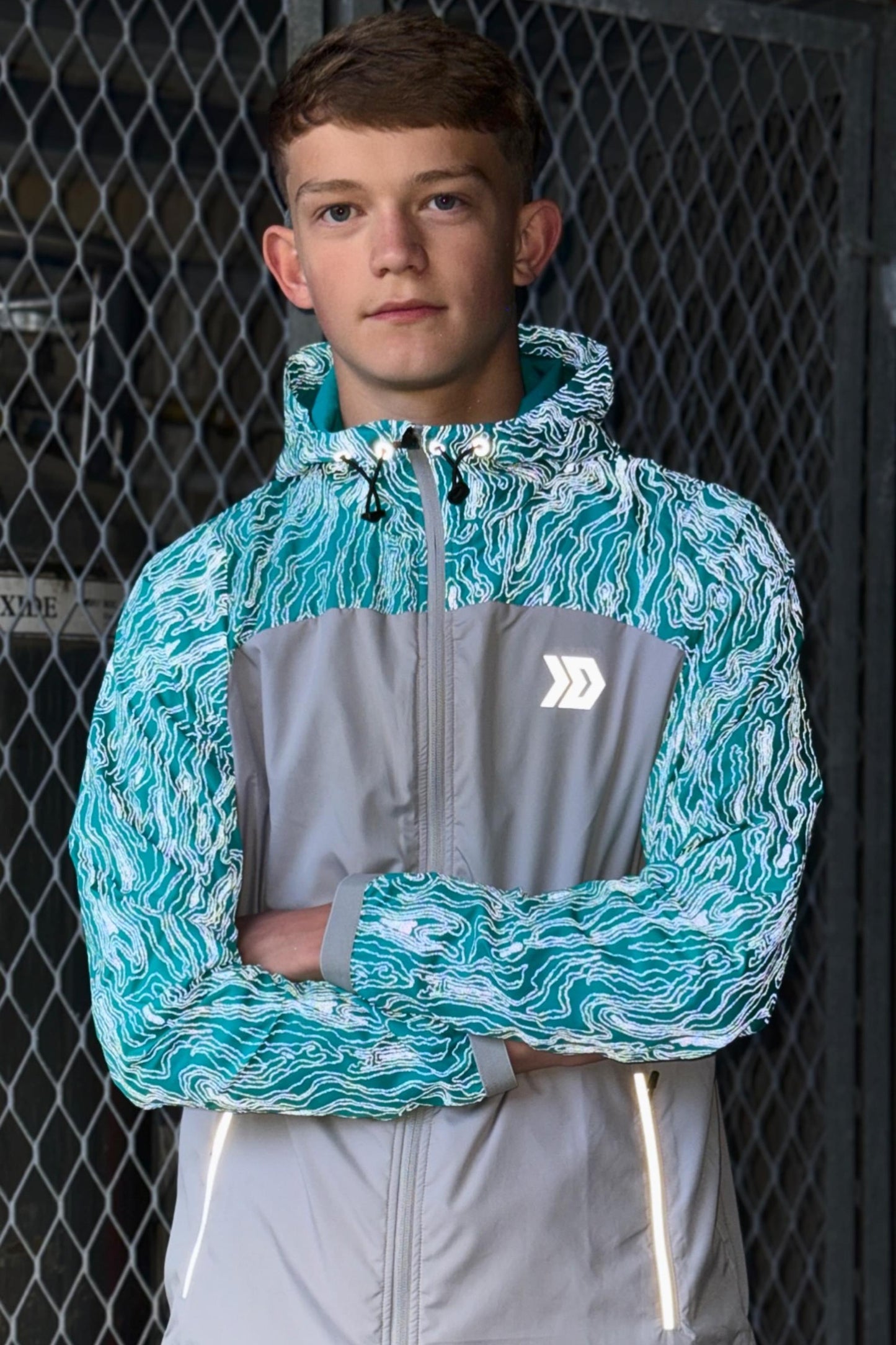 Juniors Vorley Jacket - Grey/Mint