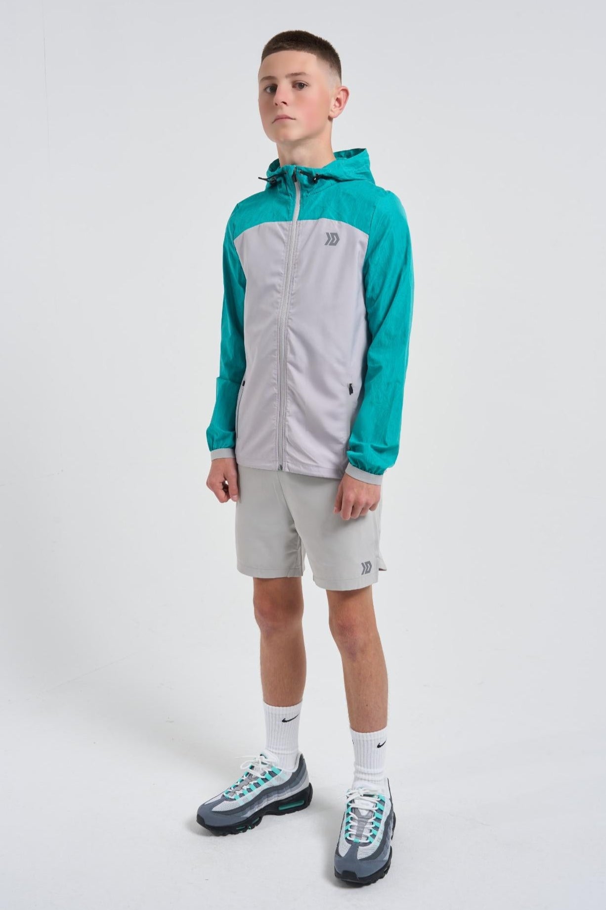Juniors Vorley Jacket - Grey/Mint